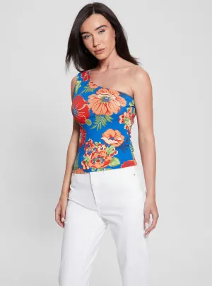 Blue One Shoulder Linda Top Guess