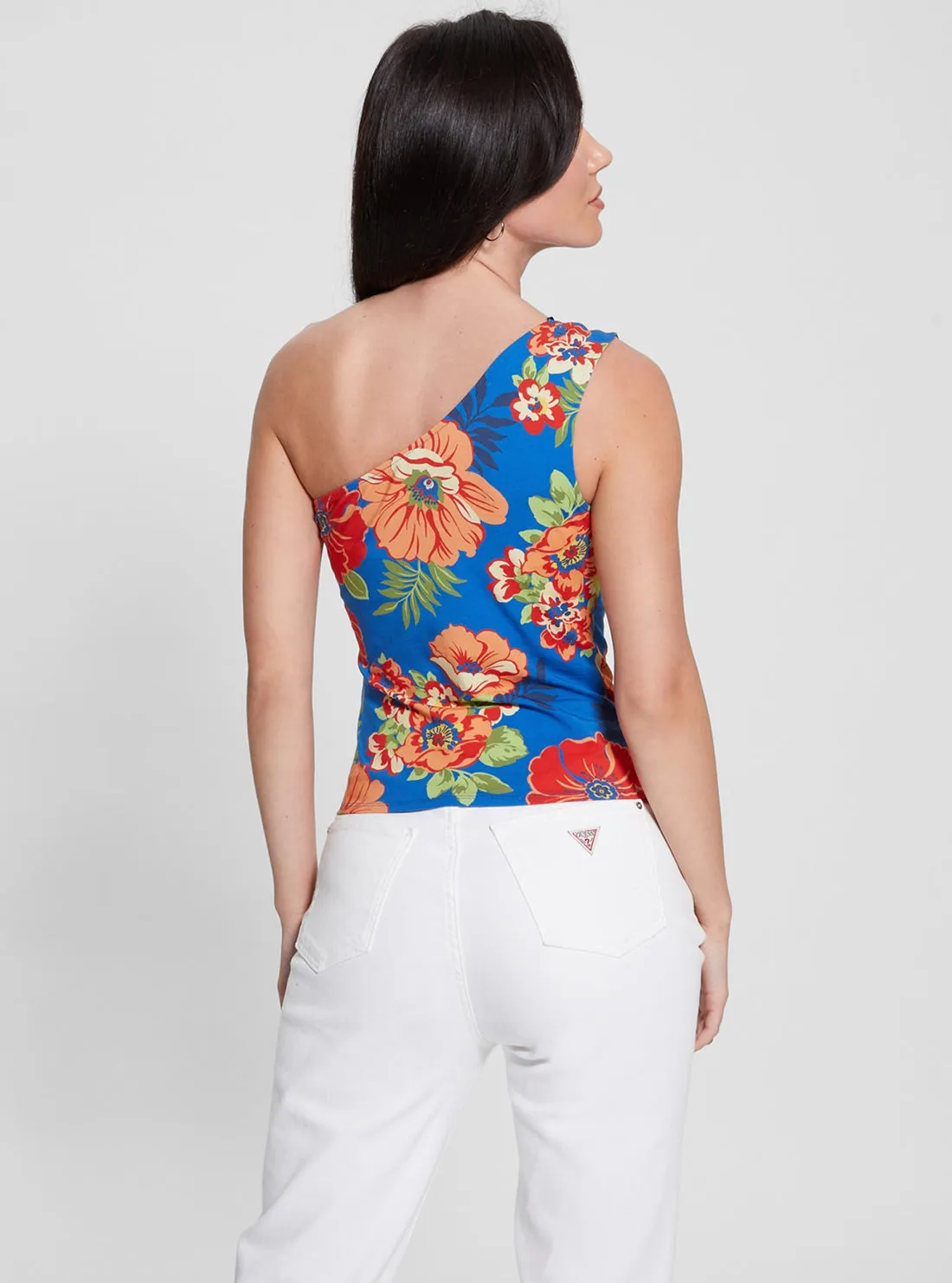 Blue One Shoulder Linda Top Guess