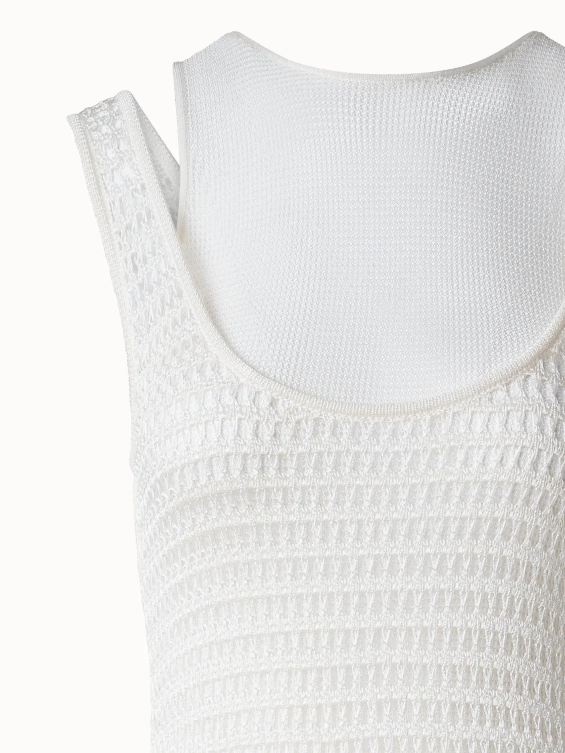 Bodycon Knit Dress in Layered Viscose Crochet 