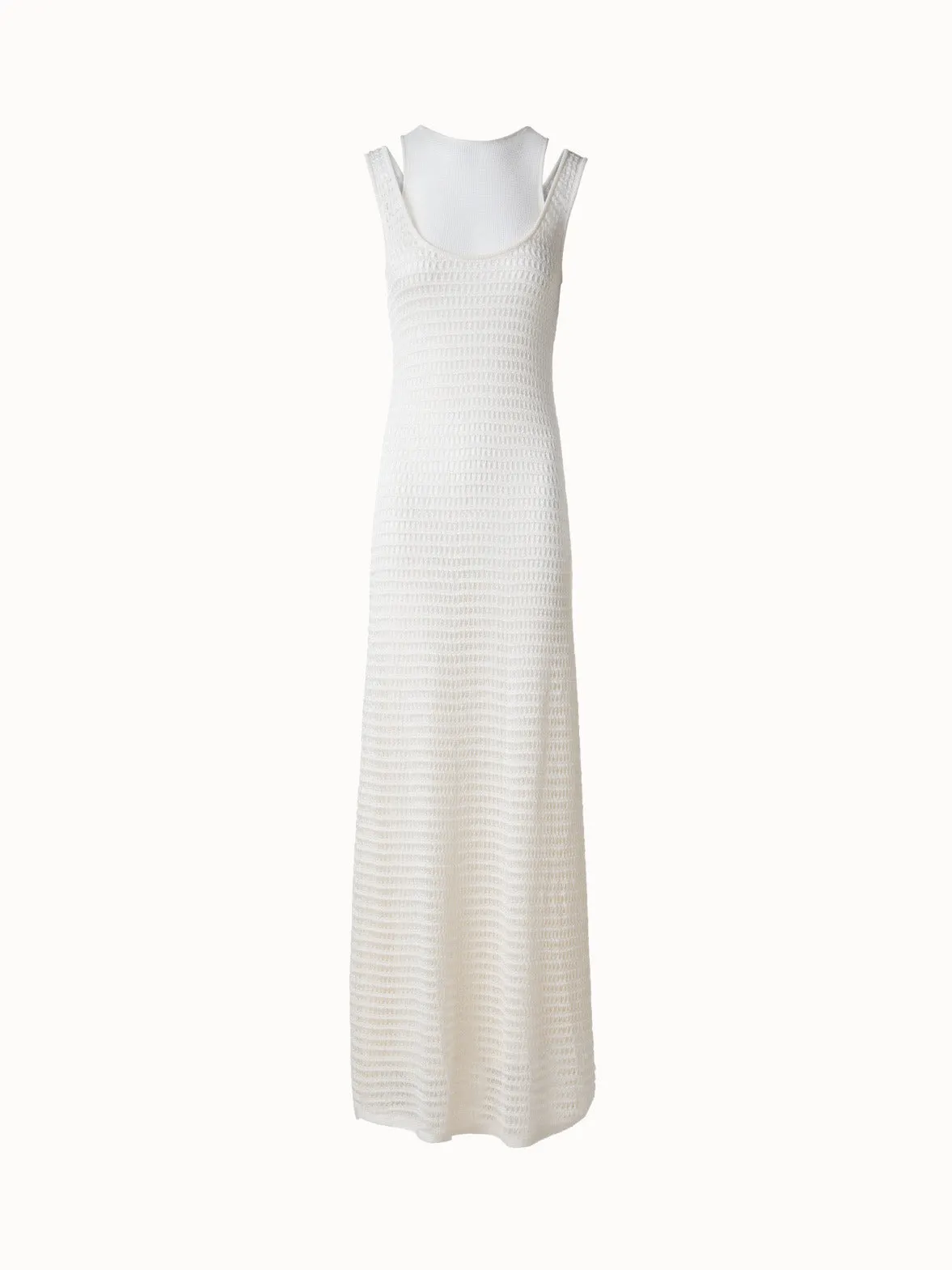 Bodycon Knit Dress in Layered Viscose Crochet 