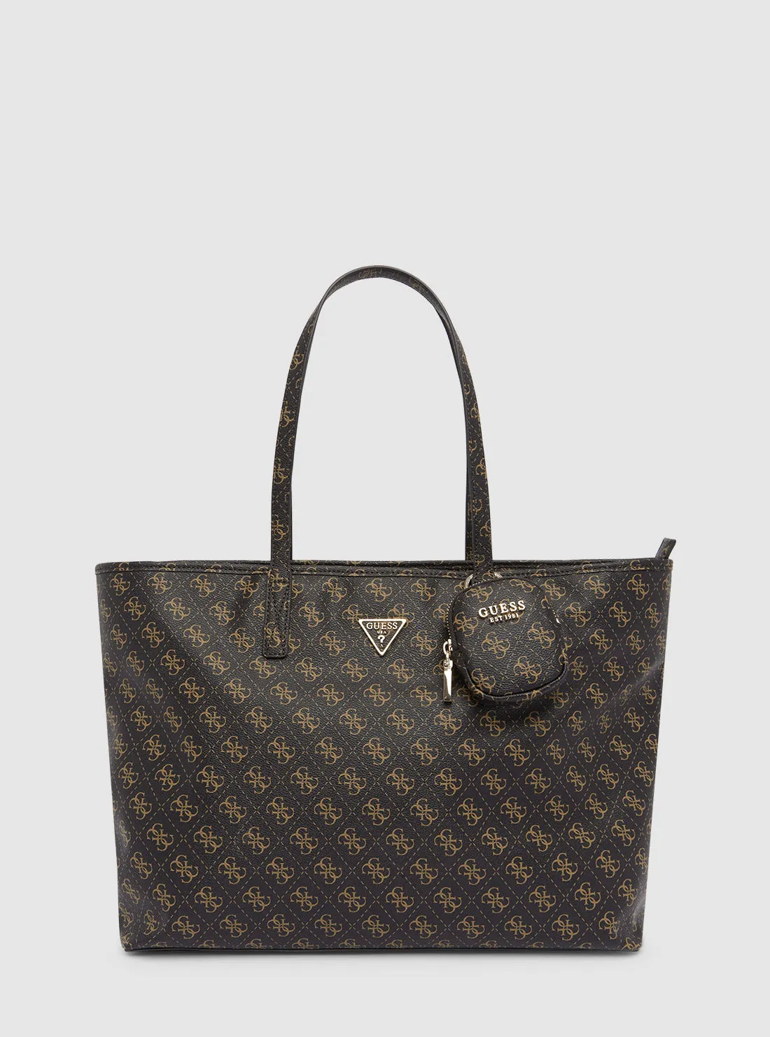 Brown Logo Power Play Large Tote Guess