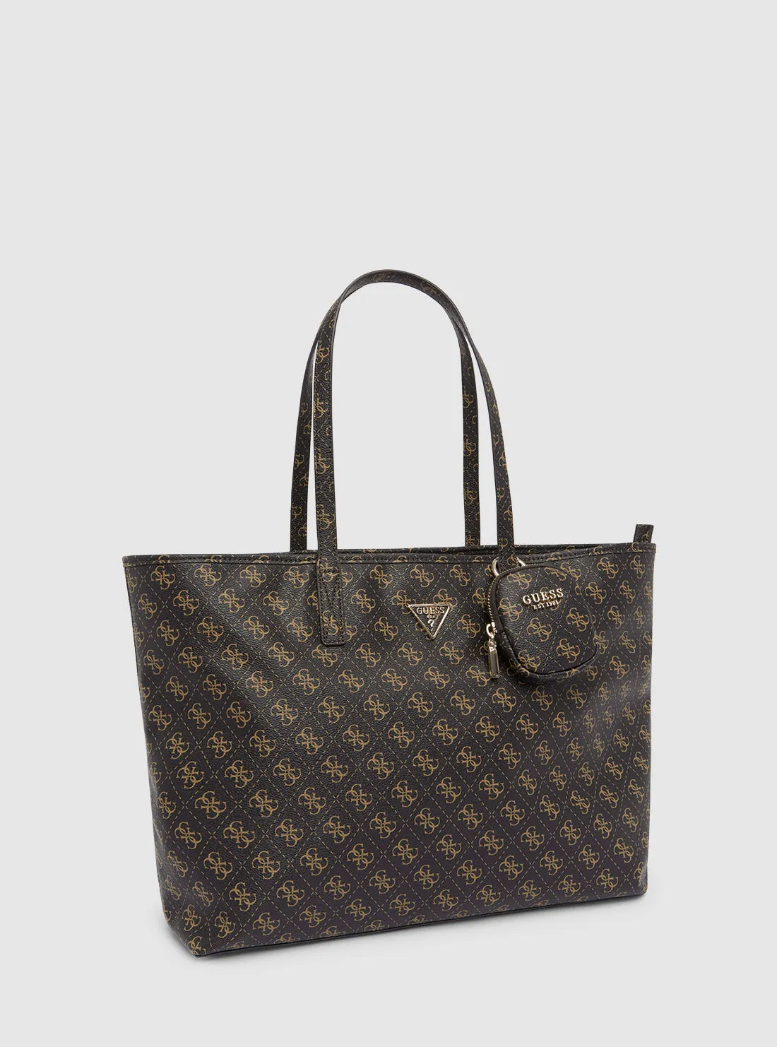 Brown Logo Power Play Large Tote Guess