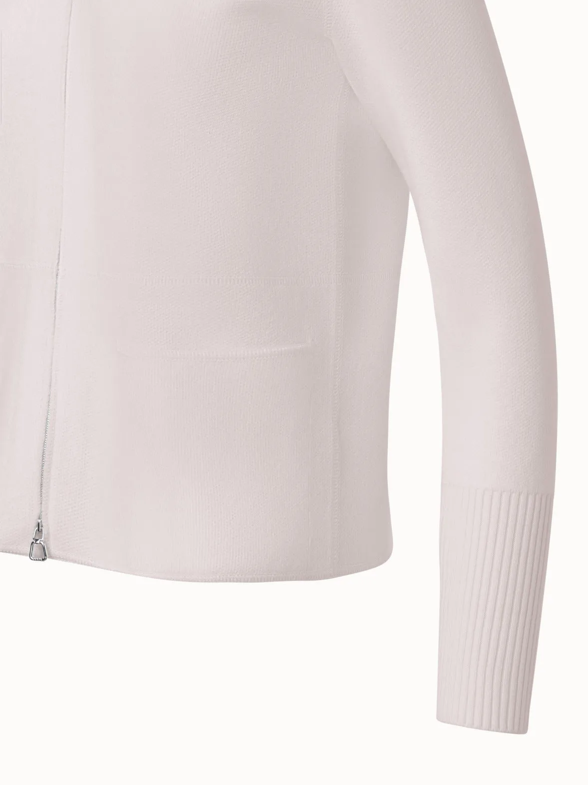 Cardigan in 100% Cashmere Piqué Akris