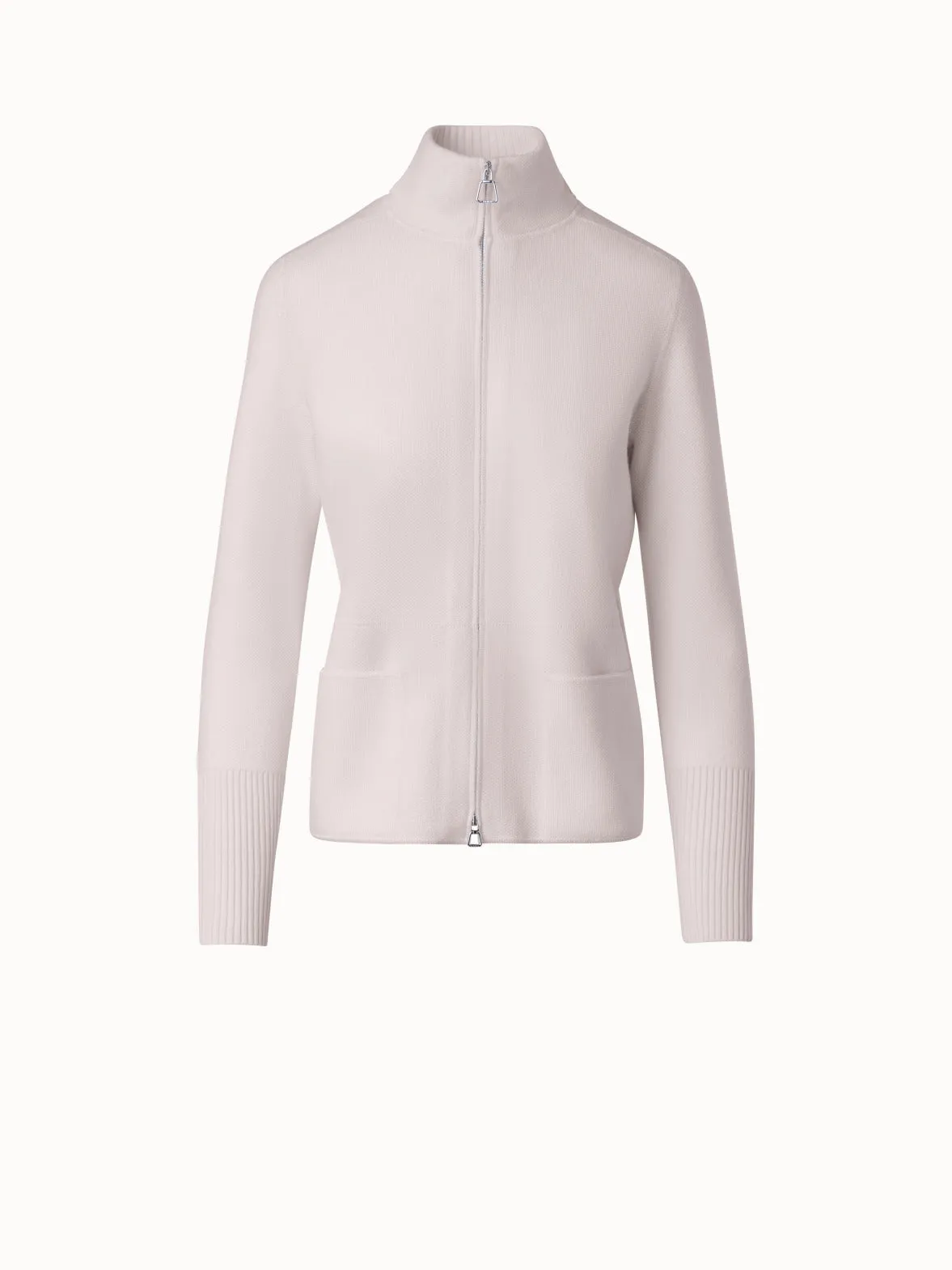 Cardigan in 100% Cashmere Piqué Akris