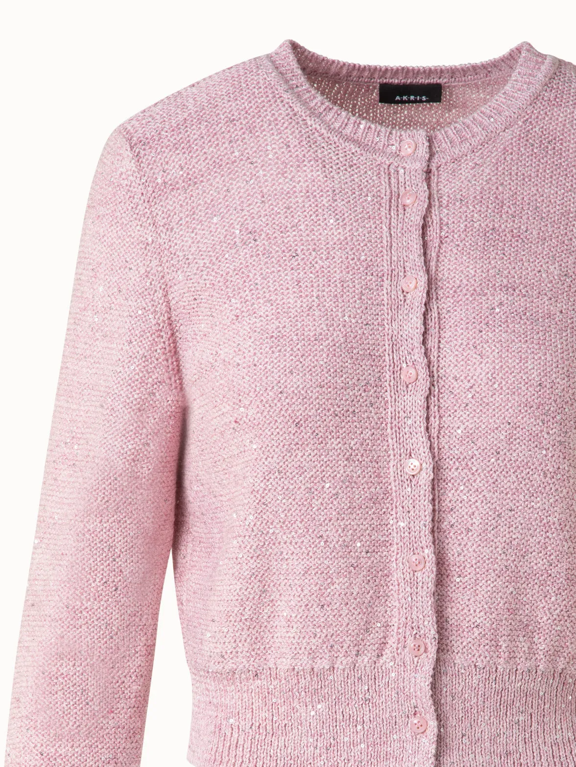 Cardigan in Linen Cotton with Micro Sequins Akris