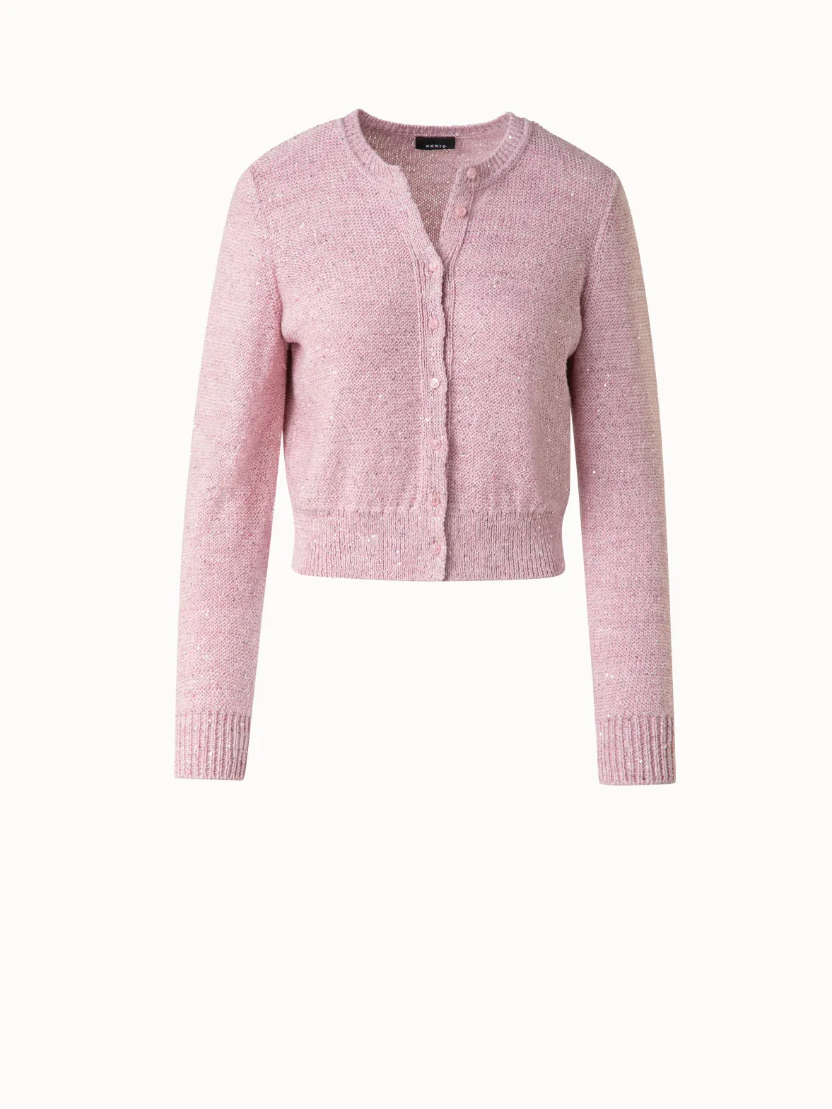 Cardigan in Linen Cotton with Micro Sequins Akris