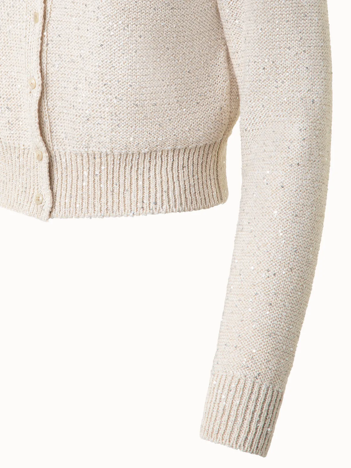 Cardigan in Linen Cotton with Micro Sequins Akris