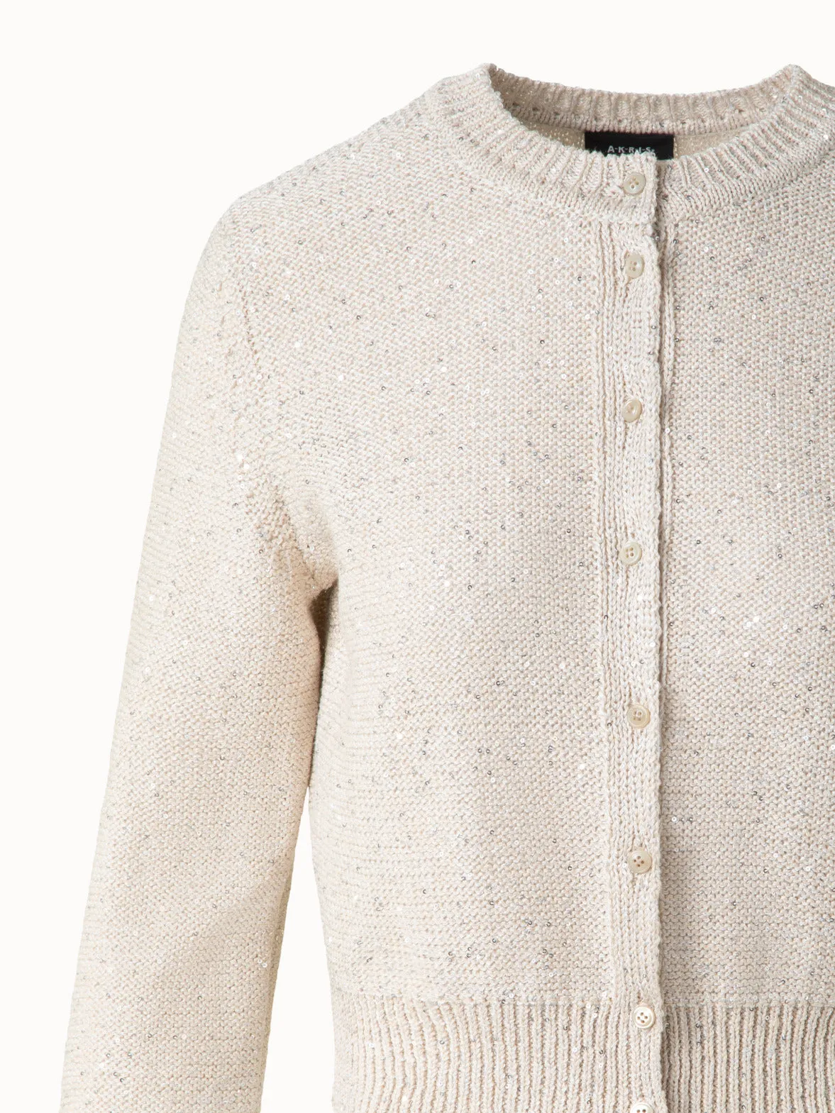 Cardigan in Linen Cotton with Micro Sequins Akris