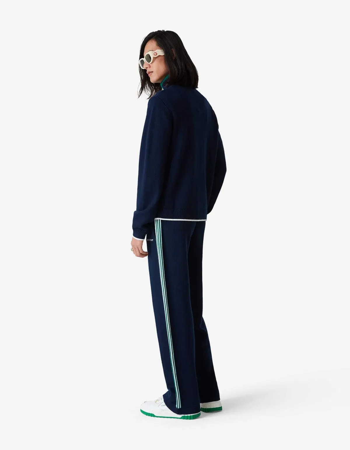 Casablanca Navy Blue Knit Tennis Track Jacket