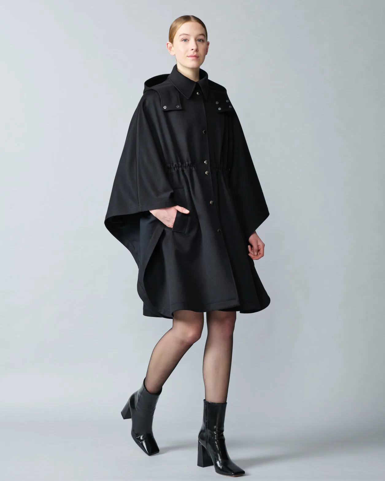 Cashmere Cape with Detachable Hood and Storm-System® Finish Akris