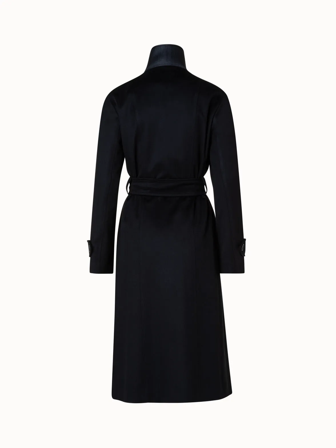Cashmere Coat with Horsehair Collar and Pocket Akris
