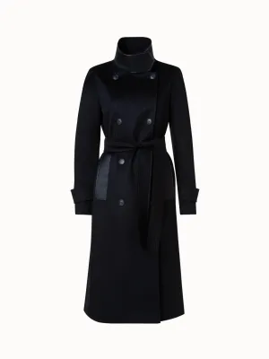 Cashmere Coat with Horsehair Collar and Pocket Akris