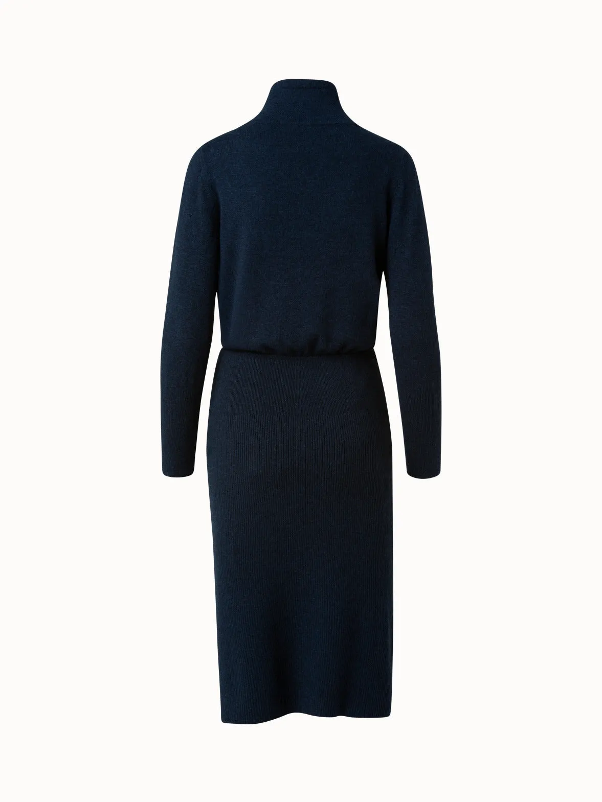 Cashmere Cowl Neck Knit Dress Akris