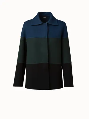 Cashmere Double-Face Colorblock Oversized Jacket Akris