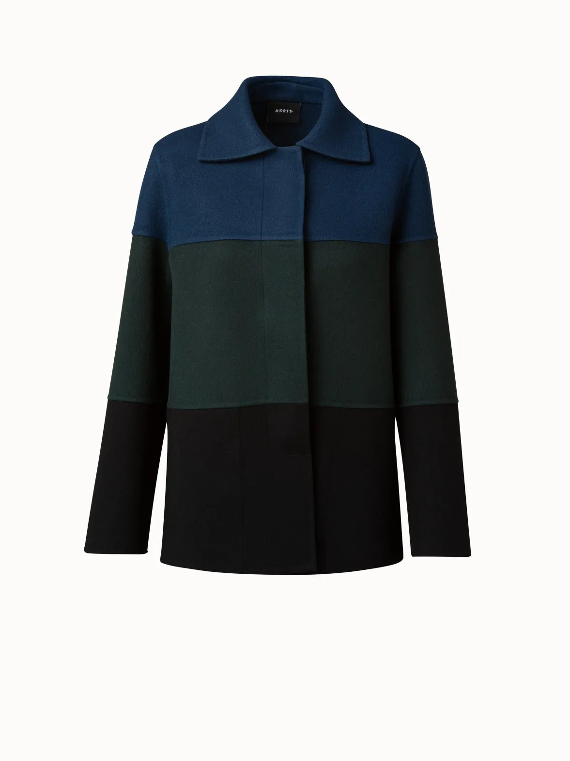 Cashmere Double-Face Colorblock Oversized Jacket Akris