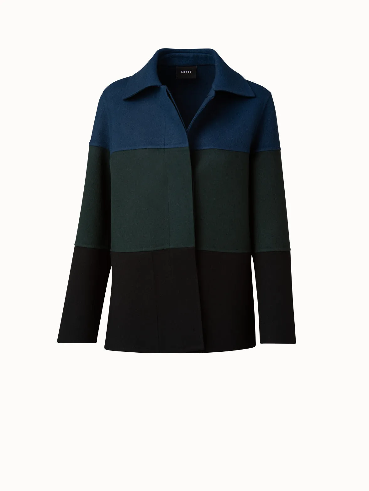 Cashmere Double-Face Colorblock Oversized Jacket Akris