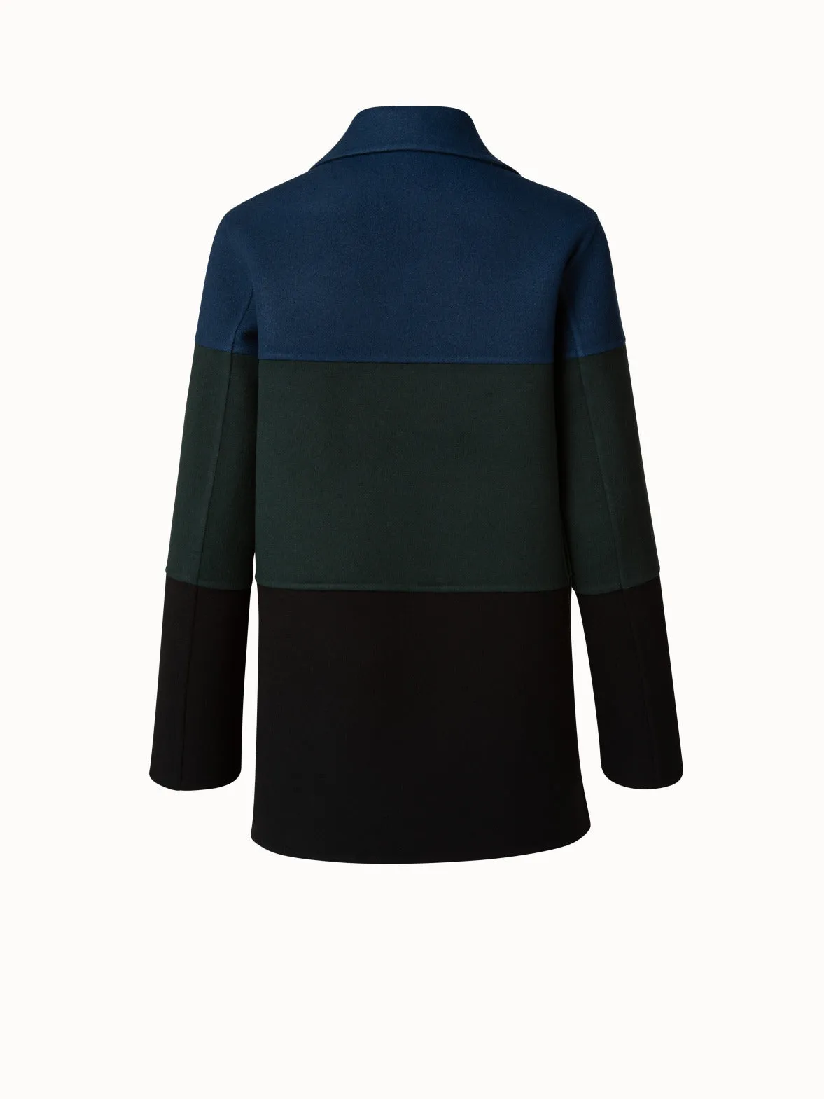 Cashmere Double-Face Colorblock Oversized Jacket Akris