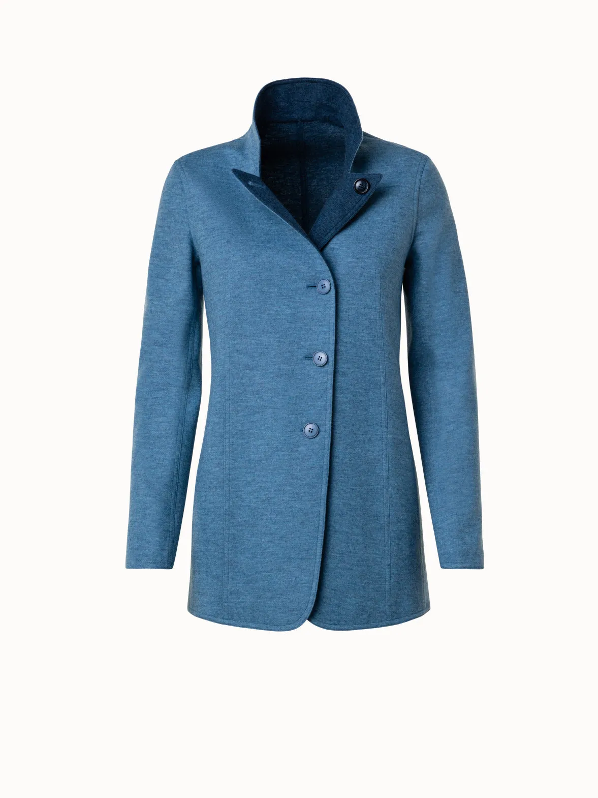 Cashmere Jersey Long Jacket Akris