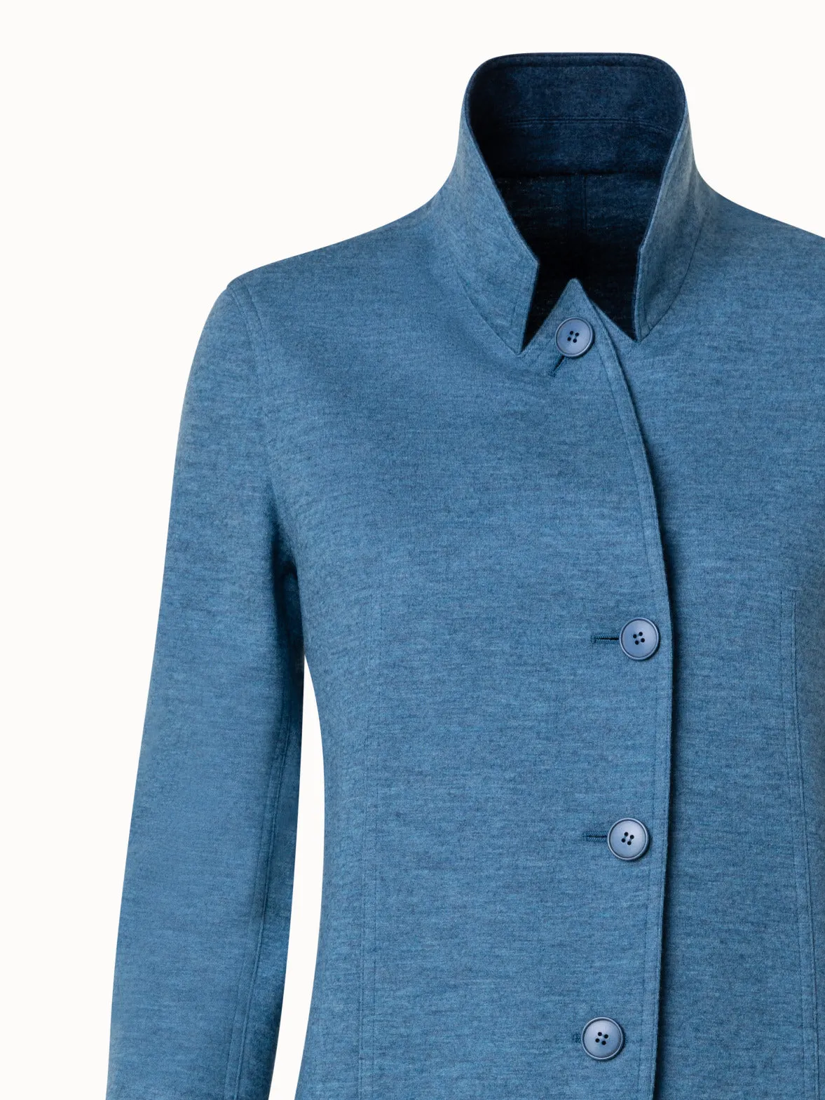 Cashmere Jersey Long Jacket Akris