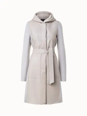 Cashmere Knit and Shearling Coat Akris