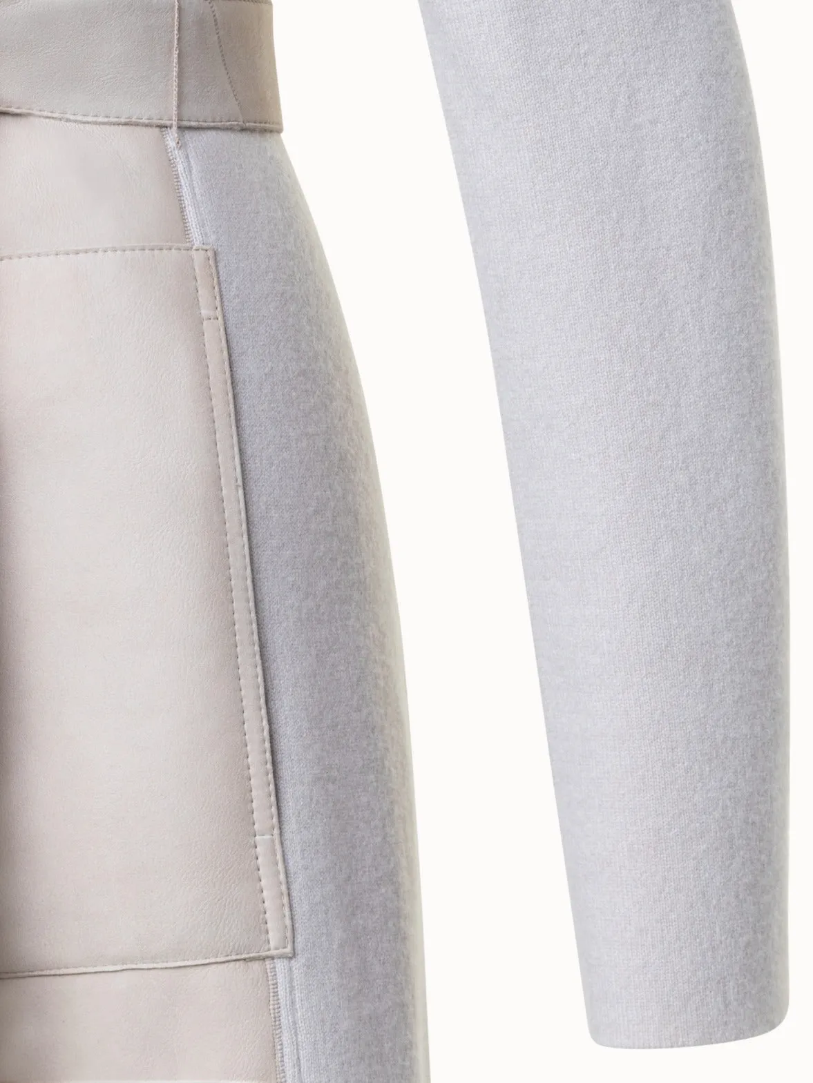 Cashmere Knit and Shearling Coat Akris