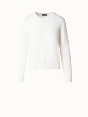 Cashmere Knit Sweater with Rib Details Akris