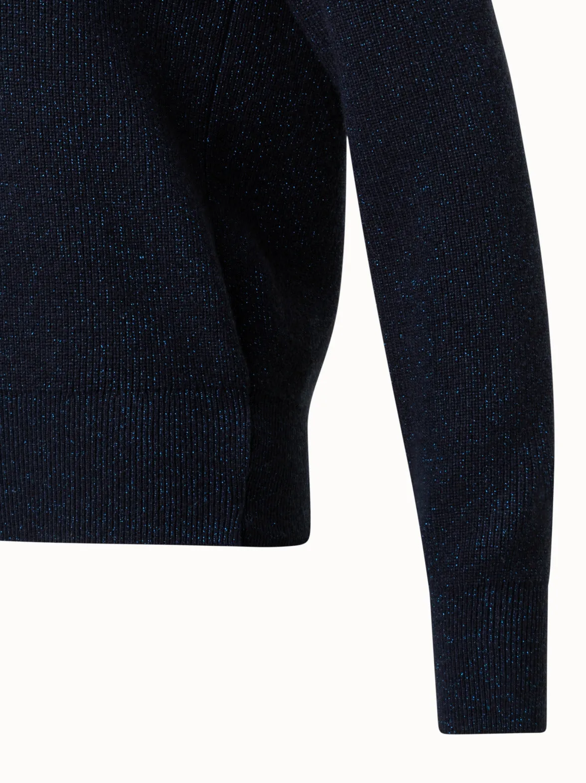 Cashmere Lurex Ribbed Knit Pullover Akris