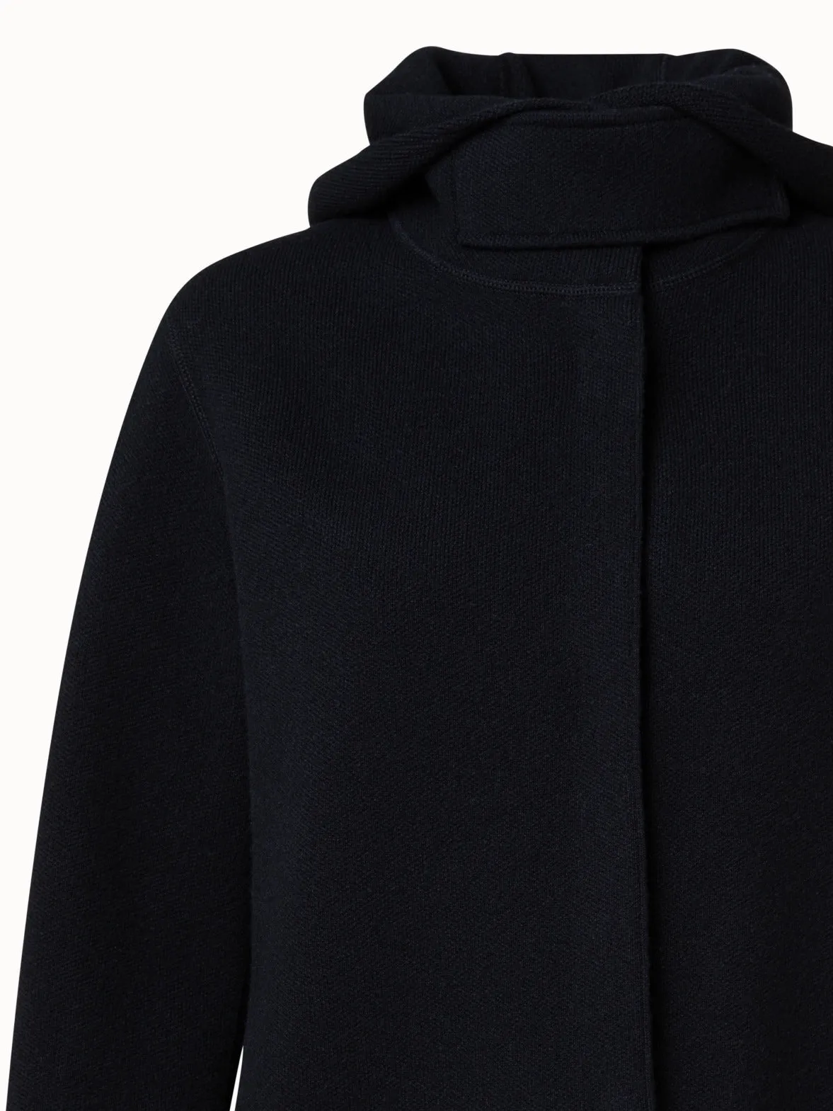 Cashmere Piqué Jacket with Removable Hood Akris