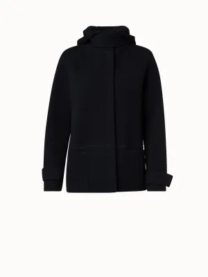 Cashmere Piqué Jacket with Removable Hood Akris