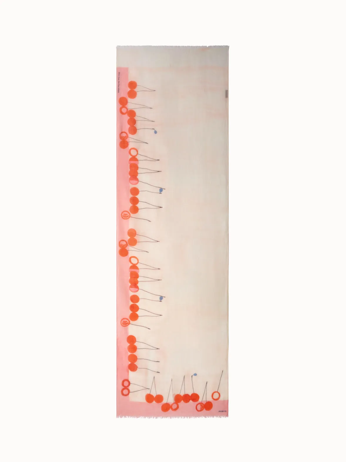 Cashmere Scarf with Cherries Print Akris