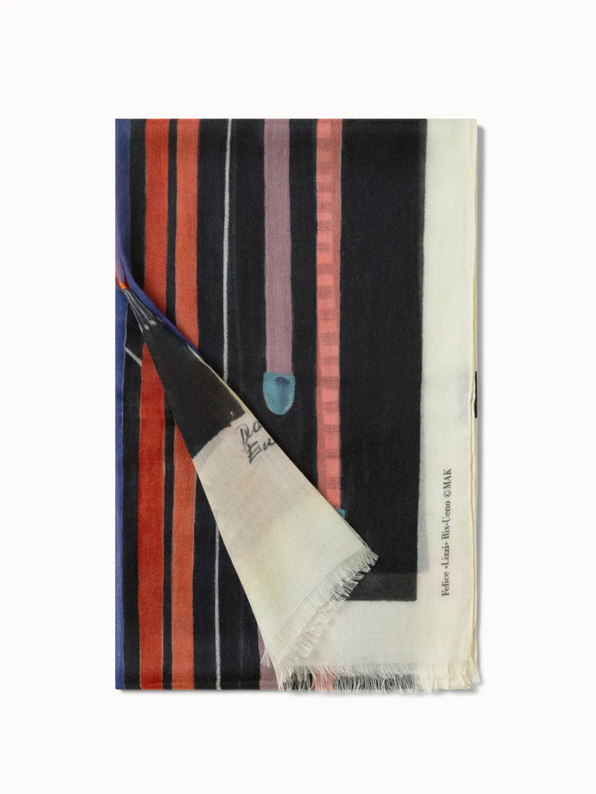 Cashmere Scarf with Fuchsie Print Akris