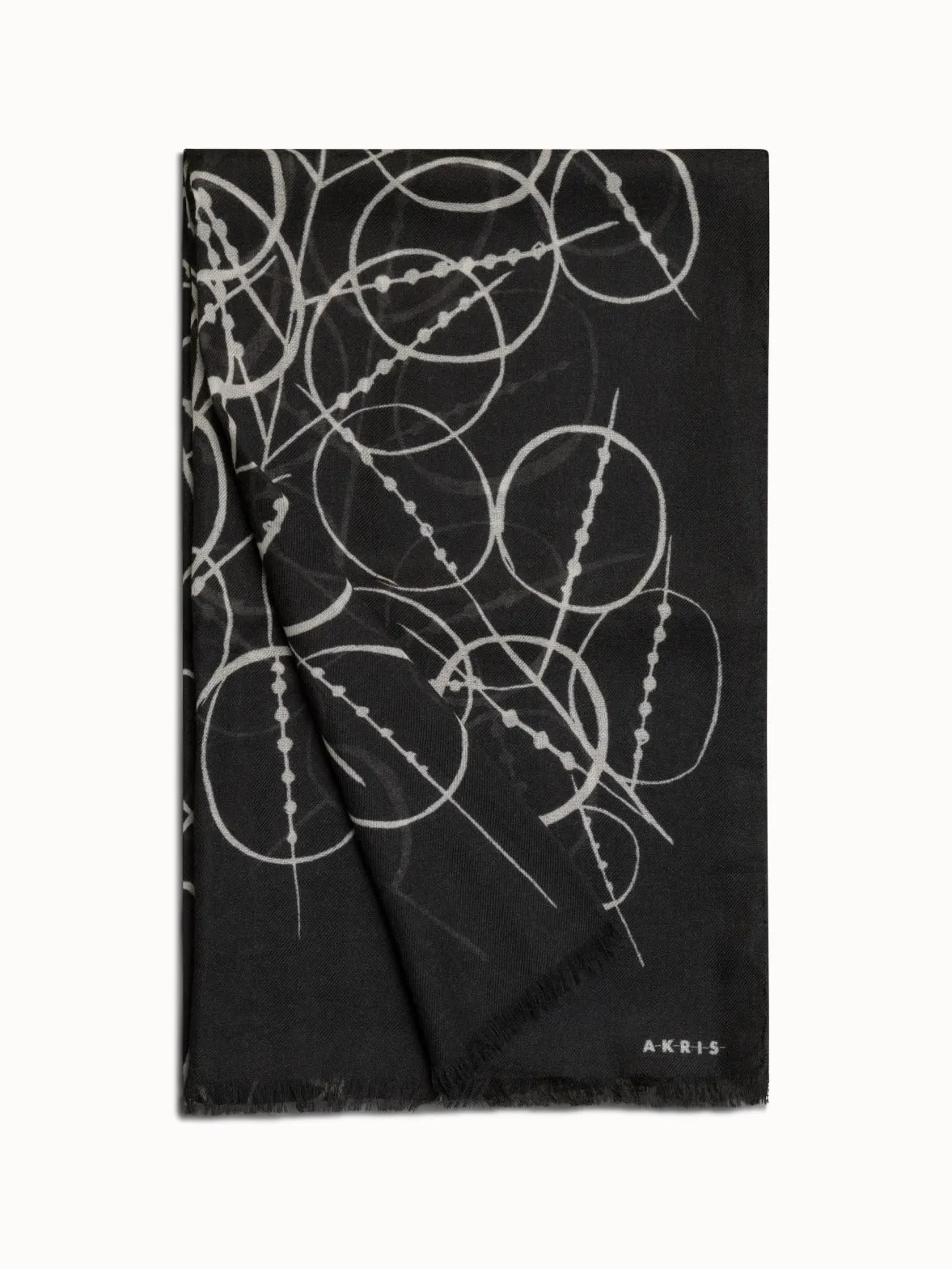 Cashmere Scarf with Polka Dots Print Akris