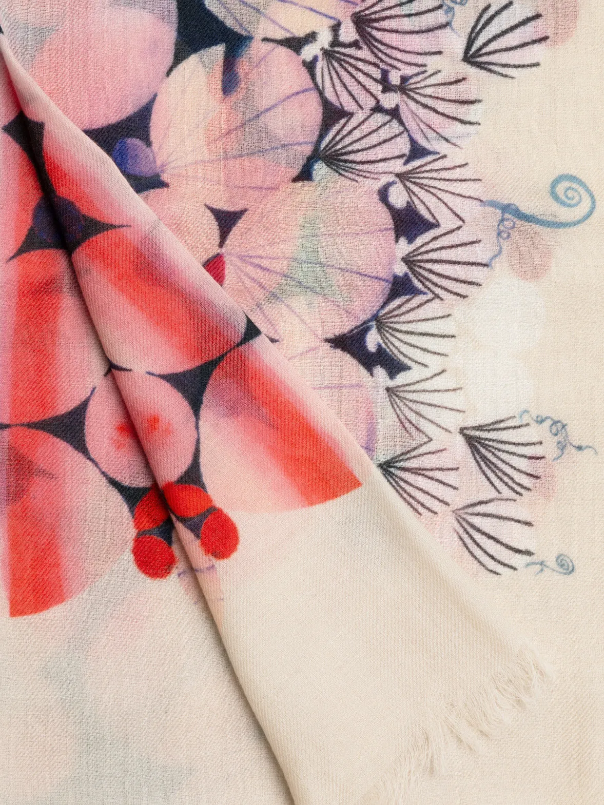 Cashmere Scarf with Silver Dollars Print Akris