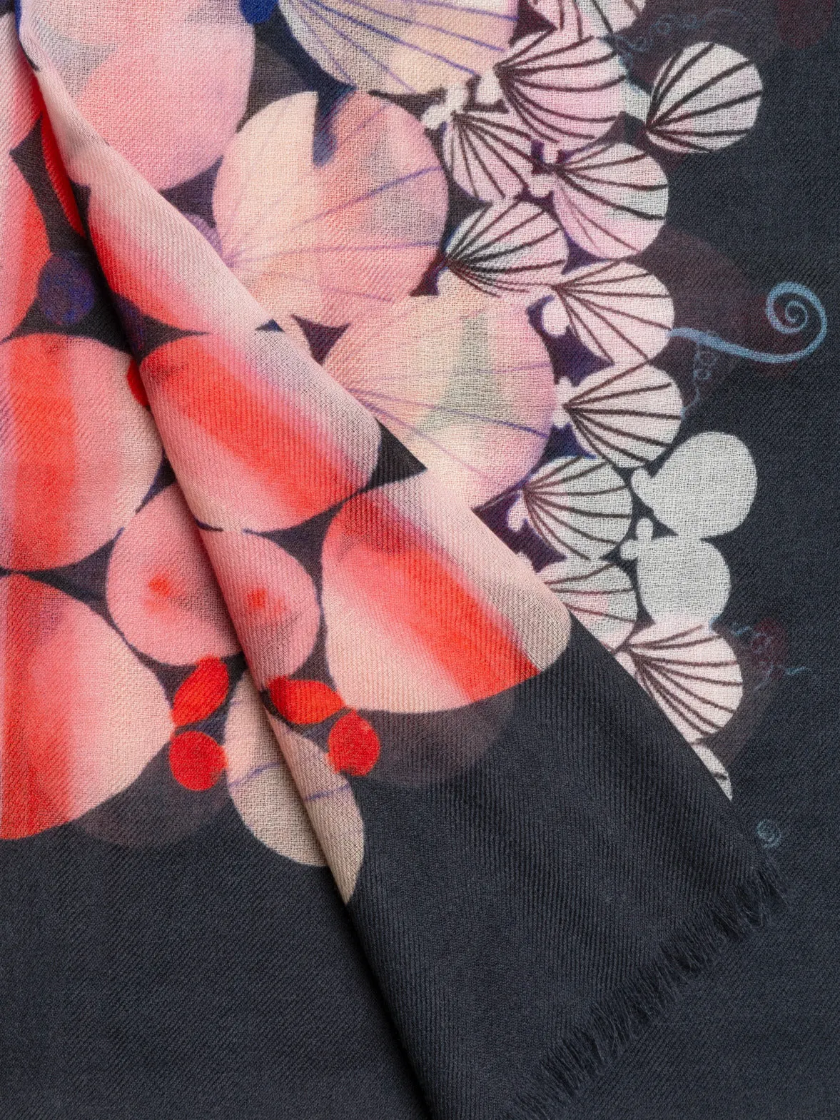 Cashmere Scarf with Silver Dollars Print Akris