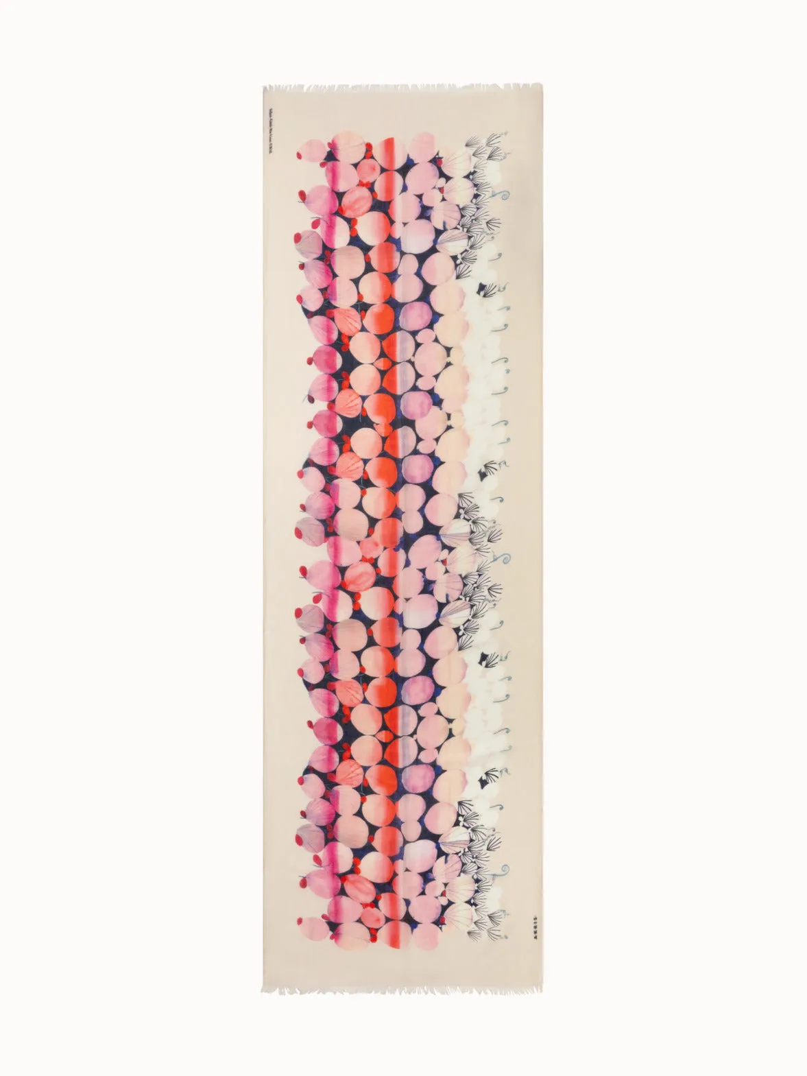 Cashmere Scarf with Silver Dollars Print Akris