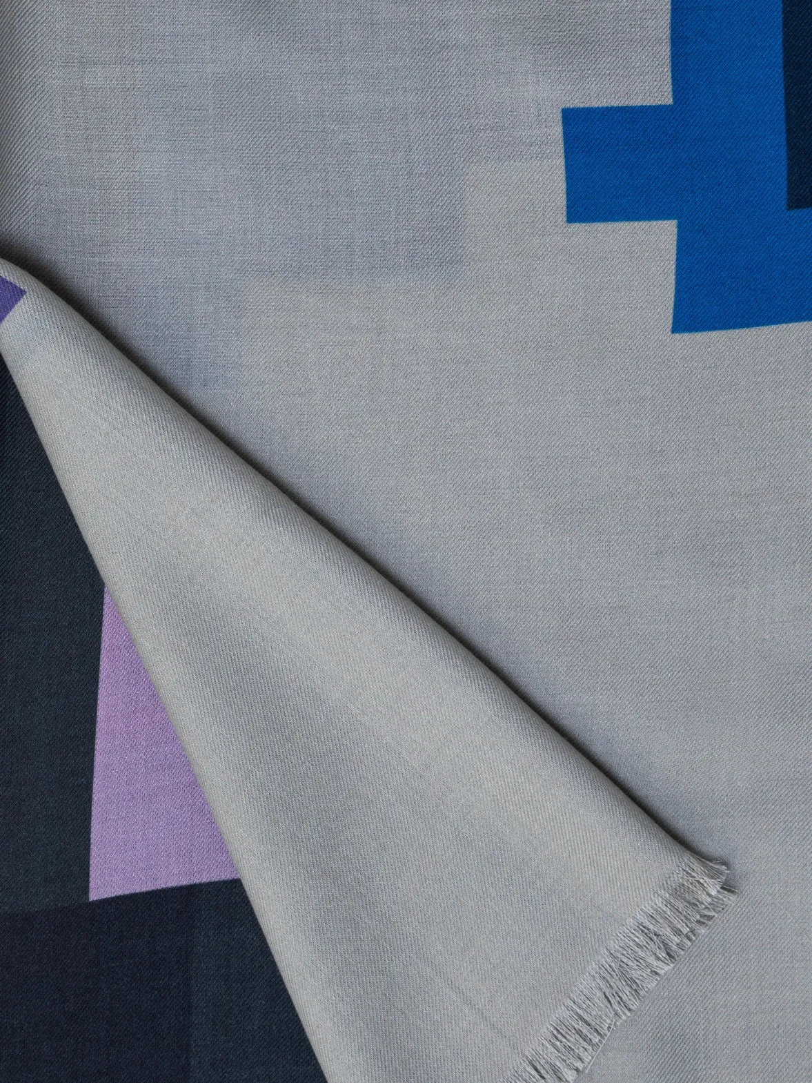 Cashmere Silk Blue Flowers at Home Print Scarf Akris