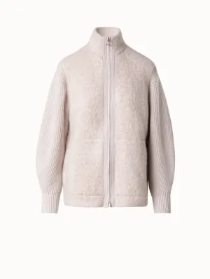 Cashmere Silk Bouclé Zip Cardigan Akris