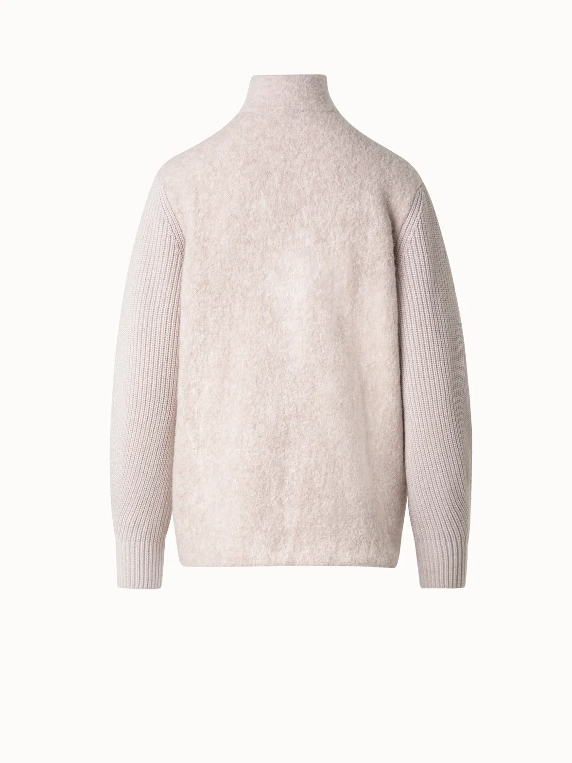 Cashmere Silk Bouclé Zip Cardigan Akris