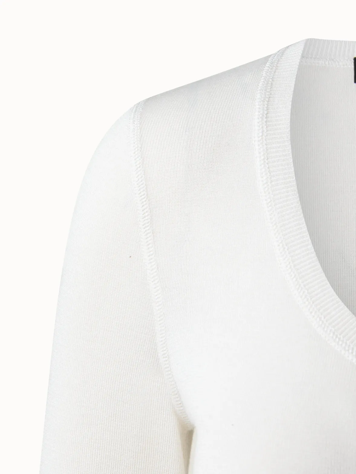 Cashmere Silk Fitted Scoop-Neck Pullover Akris
