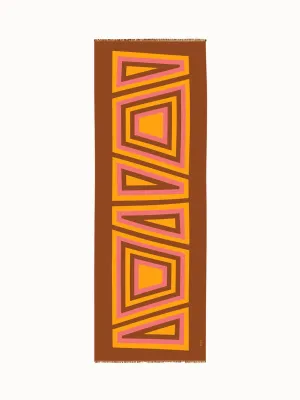 Cashmere Silk Infinite Trapezoid Print Scarf Akris