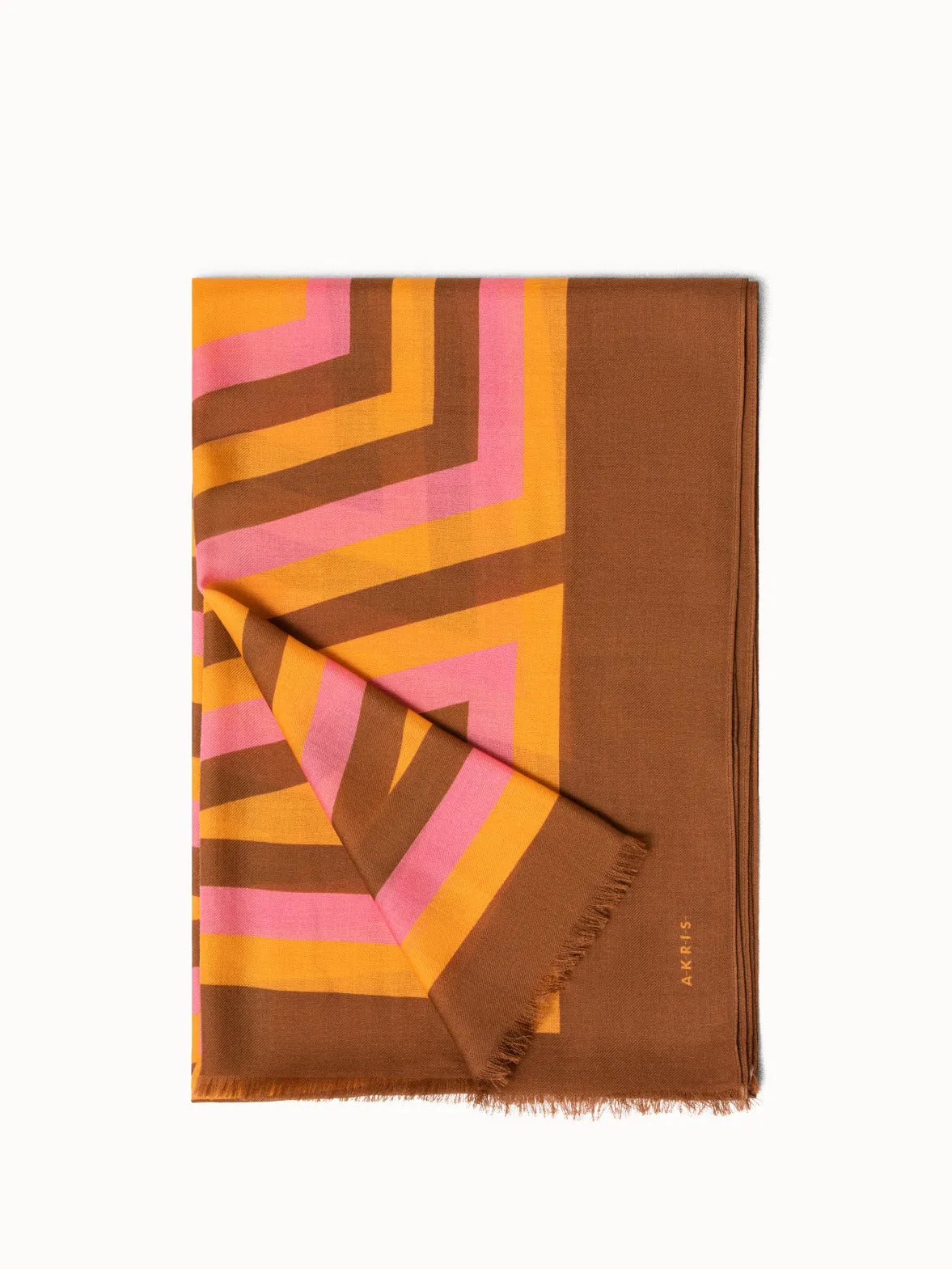 Cashmere Silk Infinite Trapezoid Print Scarf Akris
