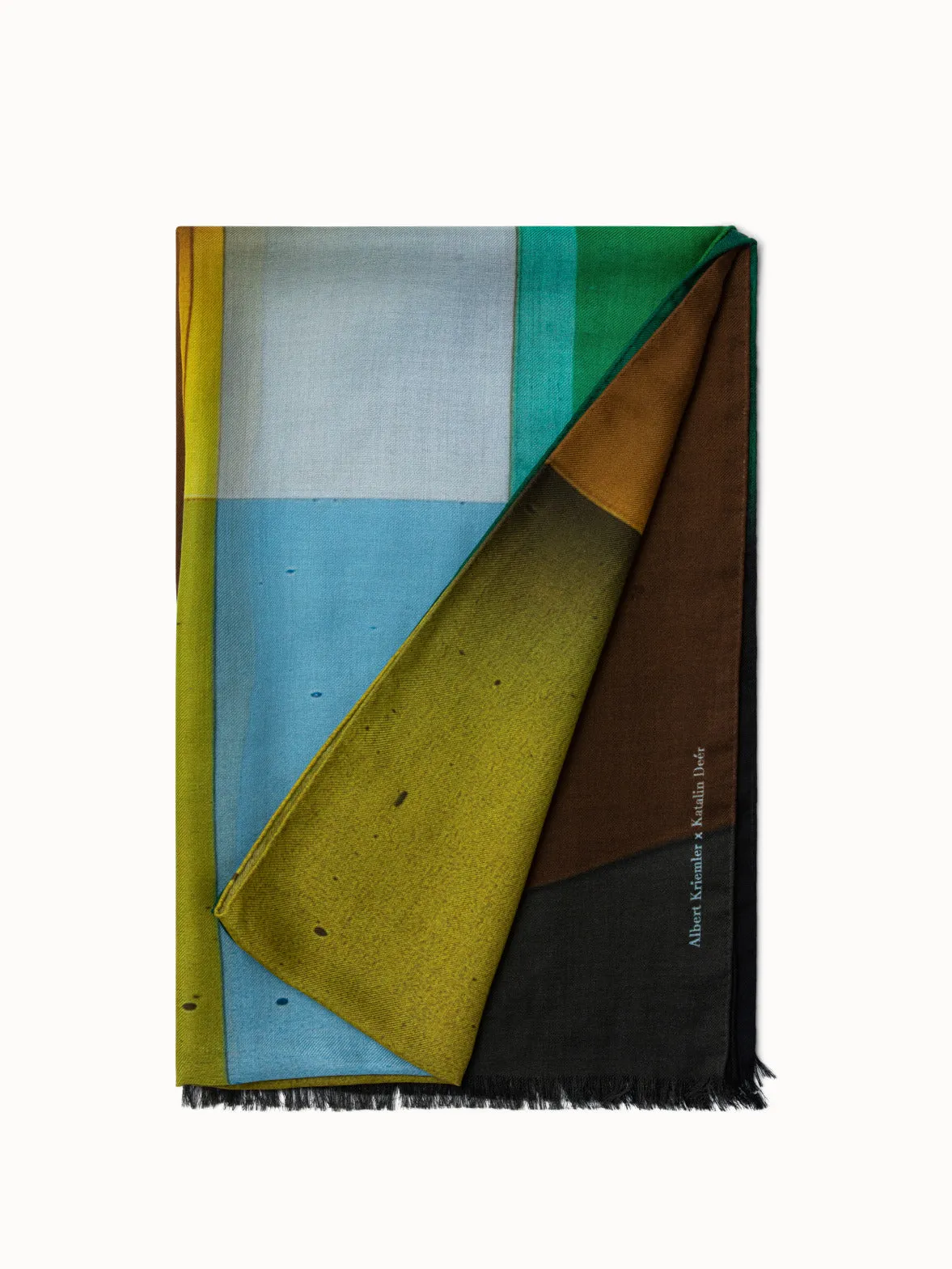 Cashmere Silk Mimosa Liquid Light Print Scarf Akris