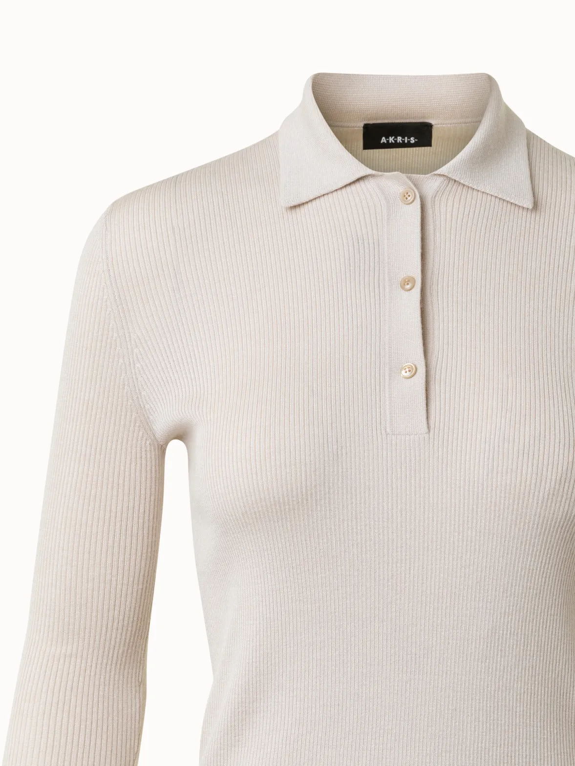 Cashmere Silk Rib Knit Pullover Akris