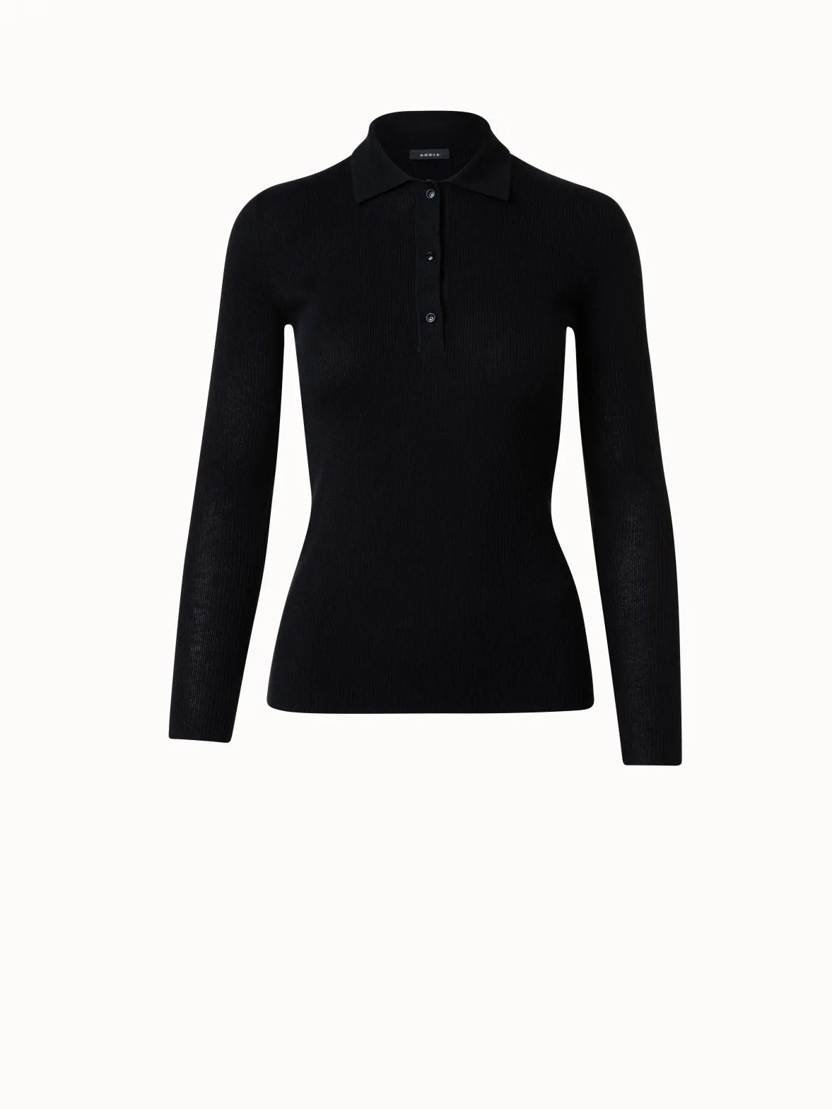 Cashmere Silk Rib Knit Pullover Akris