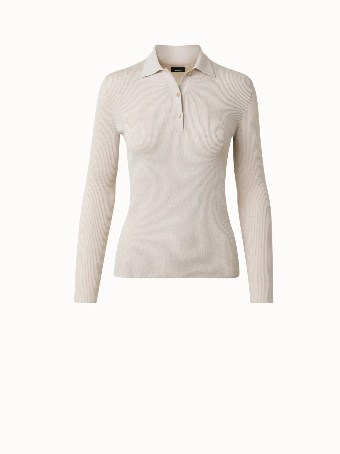 Cashmere Silk Rib Knit Pullover Akris