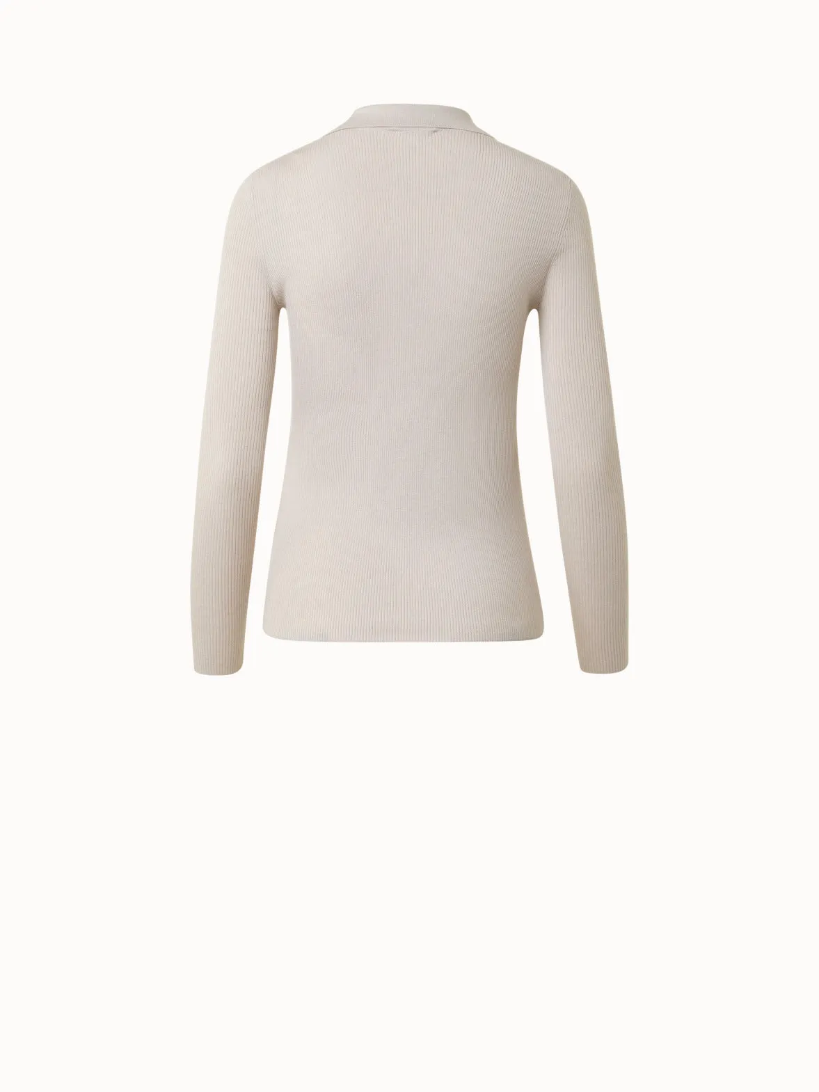 Cashmere Silk Rib Knit Pullover Akris