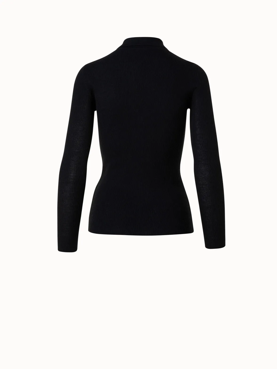 Cashmere Silk Rib Knit Pullover Akris