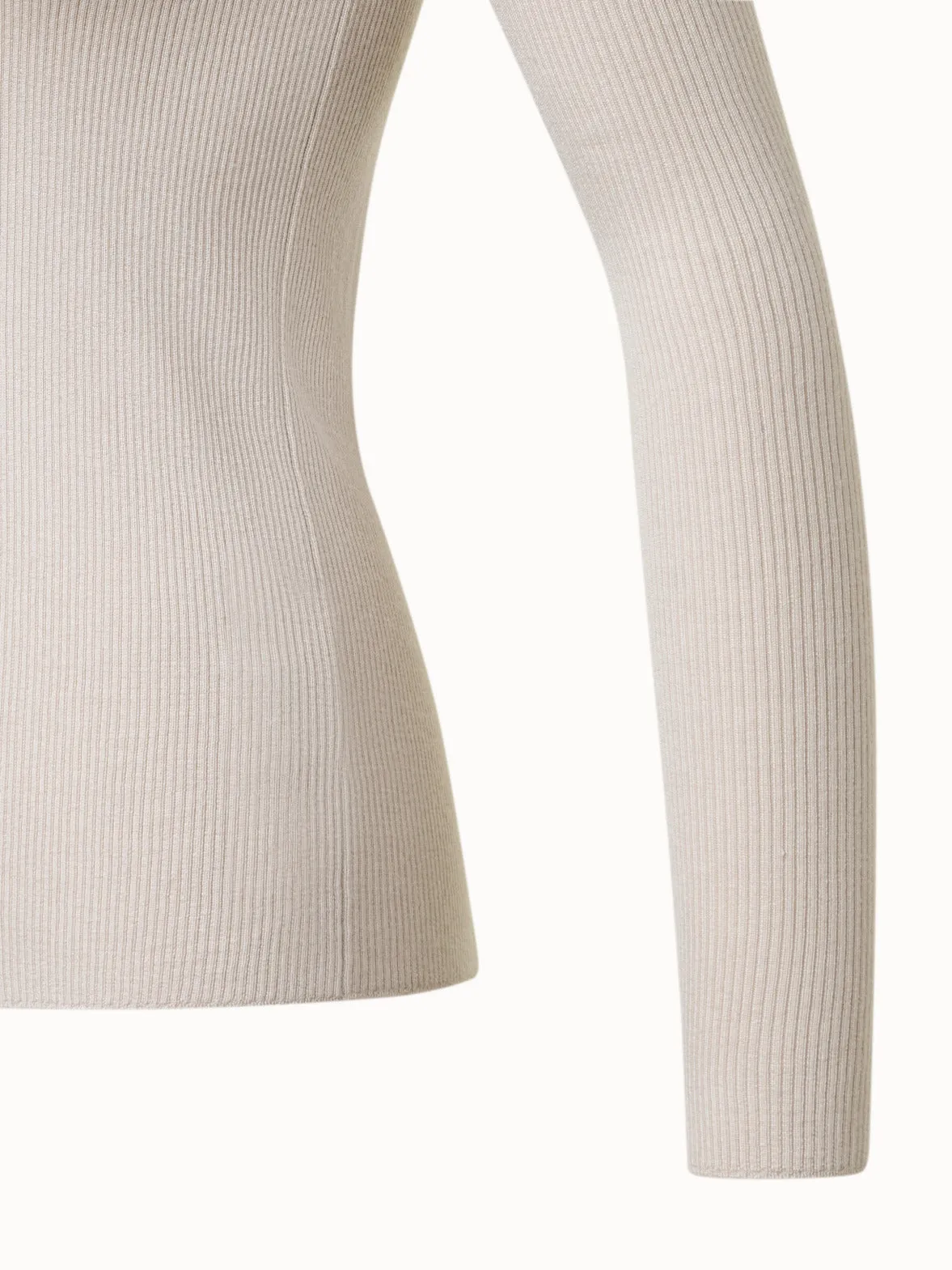 Cashmere Silk Rib Knit Pullover Akris