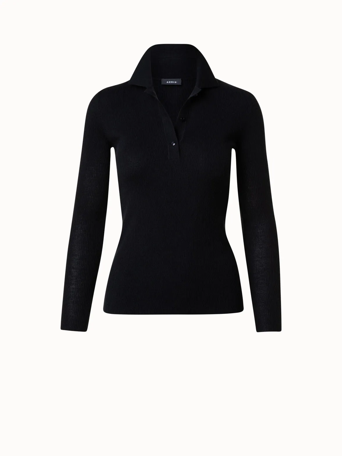 Cashmere Silk Rib Knit Pullover Akris