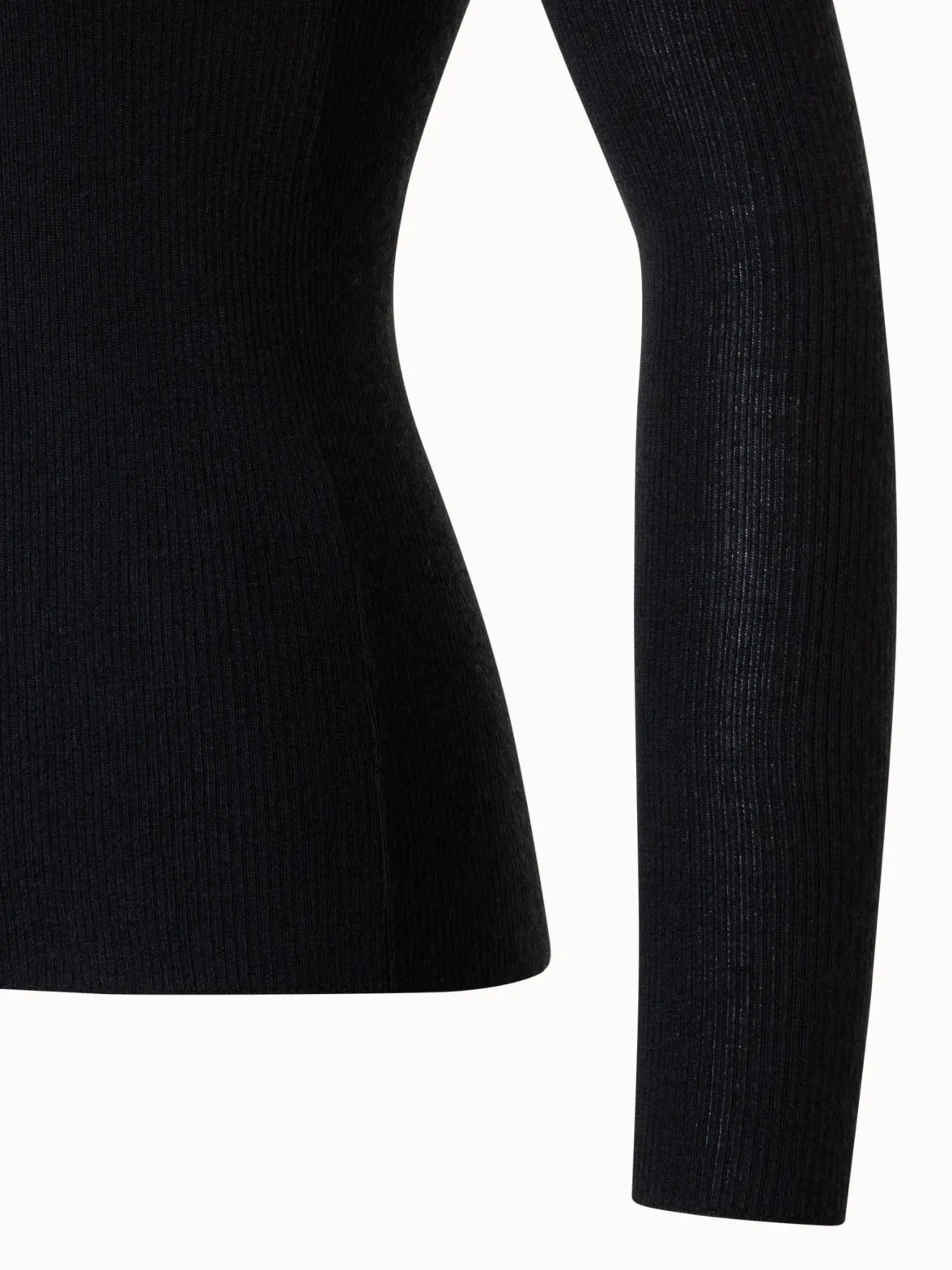 Cashmere Silk Rib Knit Pullover Akris